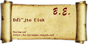 Böjte Elek névjegykártya