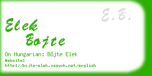 elek bojte business card