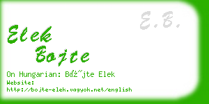 elek bojte business card